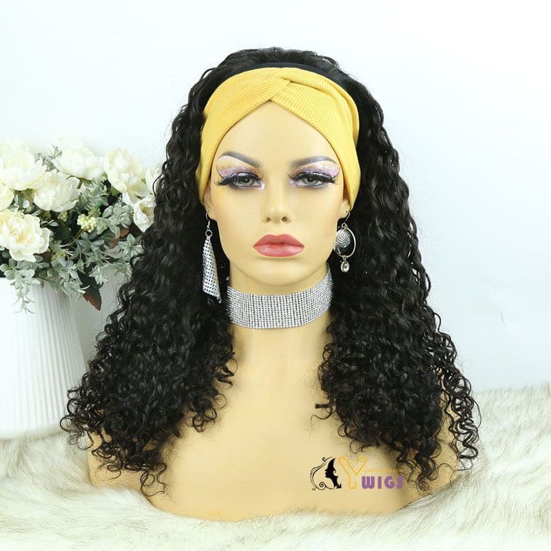 Sara Loose Curly Human Hair Headband Wig - Image 12
