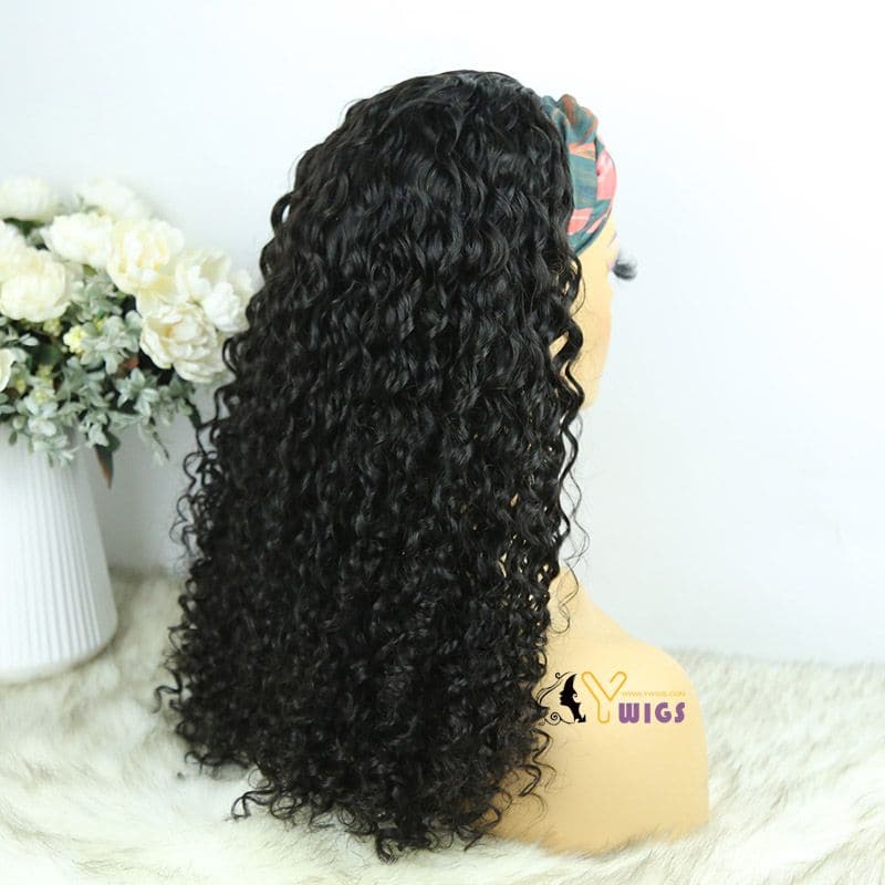 Sara Loose Curly Human Hair Headband Wig - Image 6