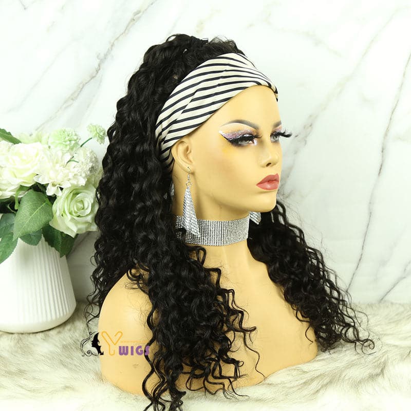 Sophie Loose Human Hair Wave Headband Wig - Image 3