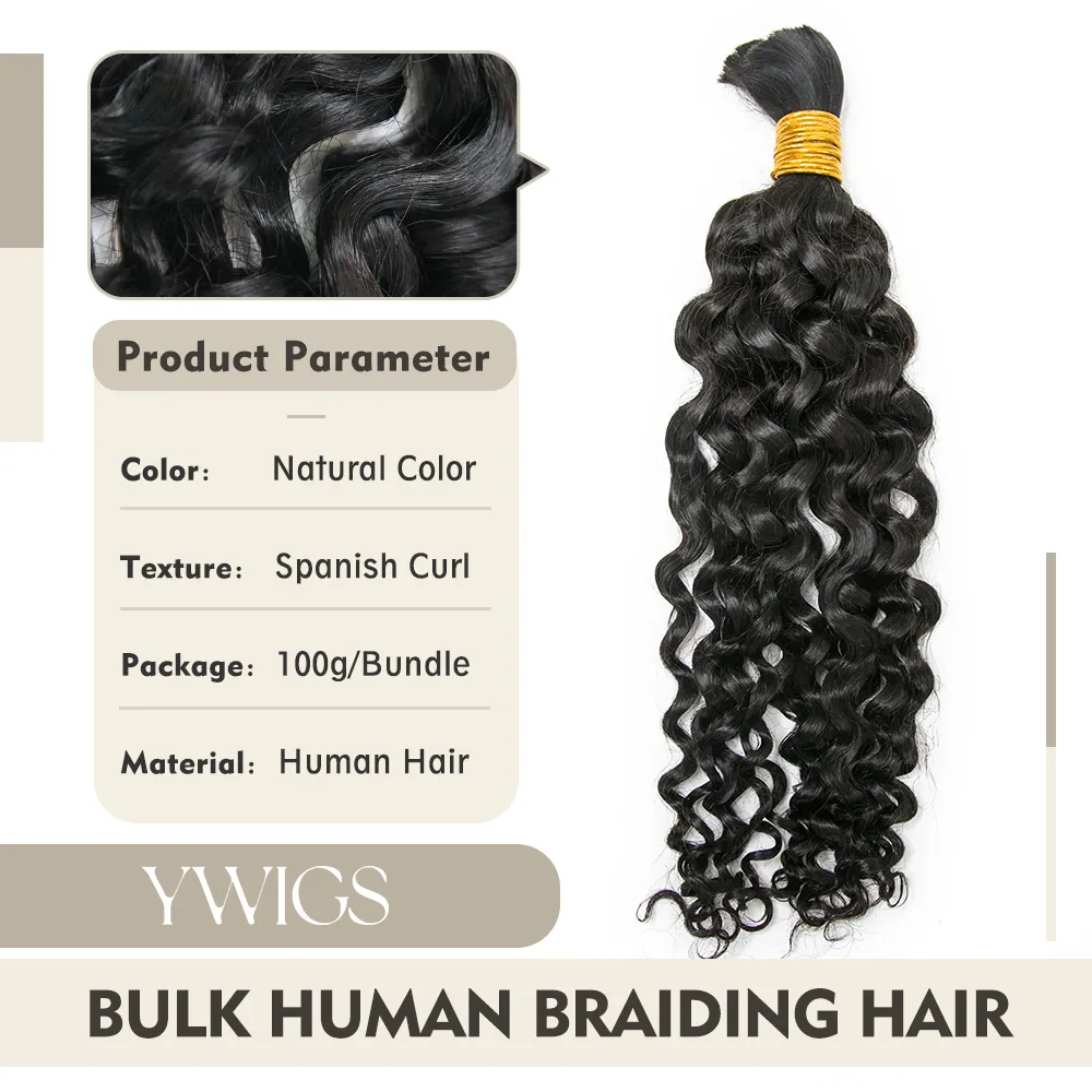 Spanish Curl Bulk Hair Extensions for Braiding - Image 5