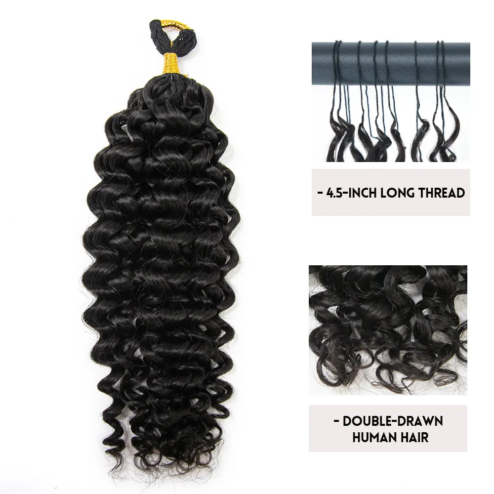 Spanish Curl Feather Crochet Boho Hair for Braiding (50 Strands) - Image 3