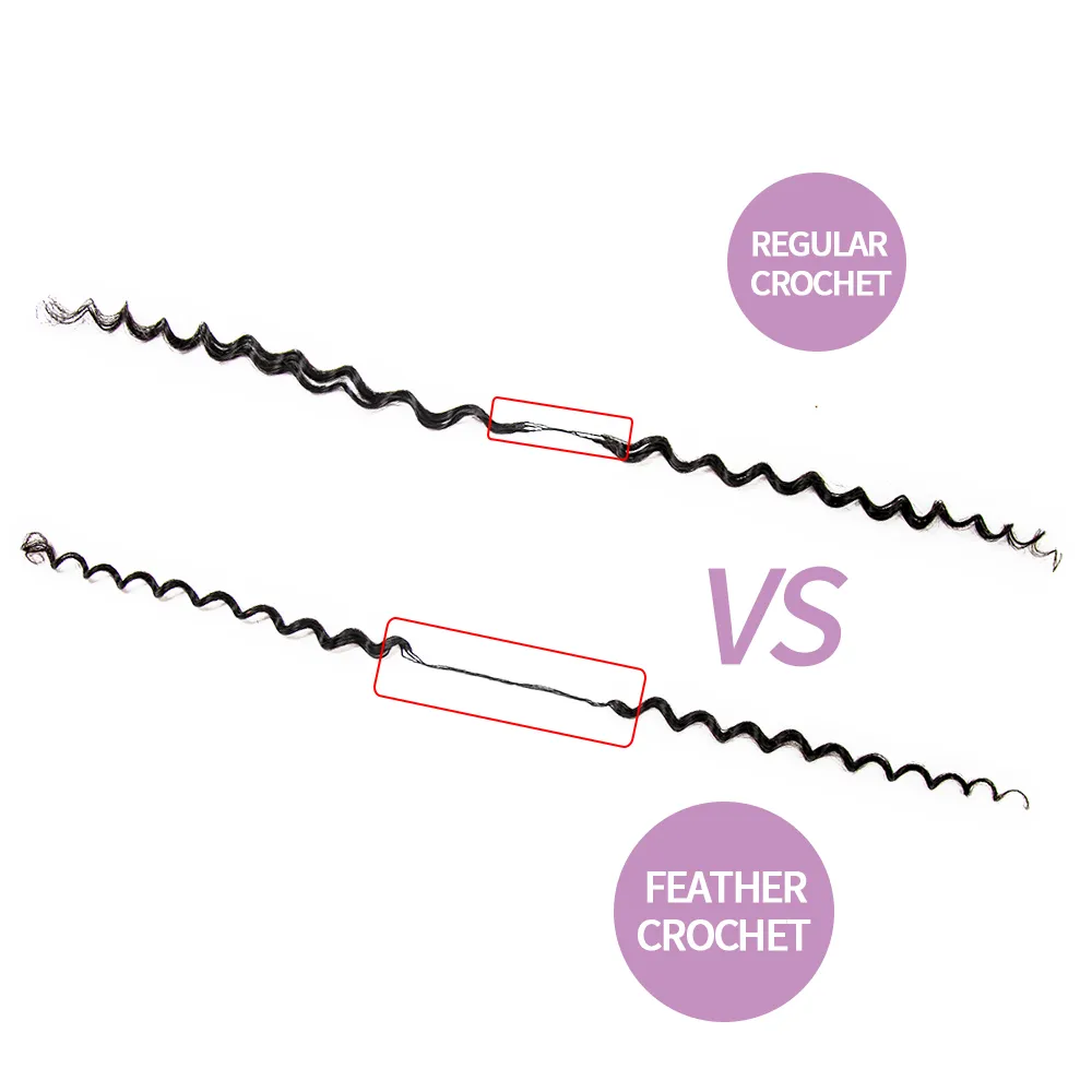 Spanish Curl Feather Crochet Boho Hair for Braiding (50 Strands) - Image 5