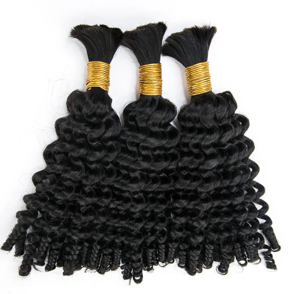 Spiral Curl Bulk Hair Extensions for Braiding - Image 4