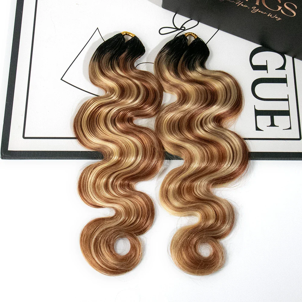 #T1B/27/30/613 Ombre Blonde Body Wave Human Crochet Hair - Image 6