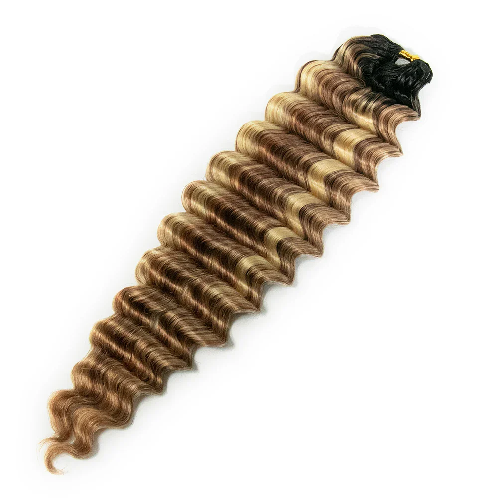 #T1B/27/30/613 Ombre Blonde Deep Wave Feather Crochet - Image 4