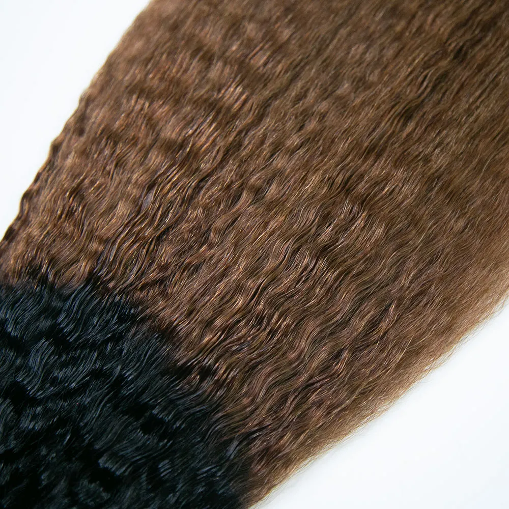 #T1B/30 Light Brown Kinky Straight Human Crochet Hair - Image 4