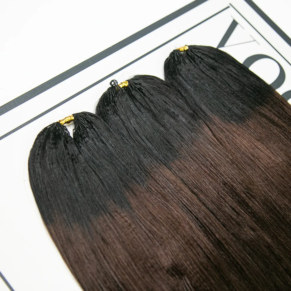 #T1B/4 Medium Brown Light Yaki Human Crochet Hair - Image 3