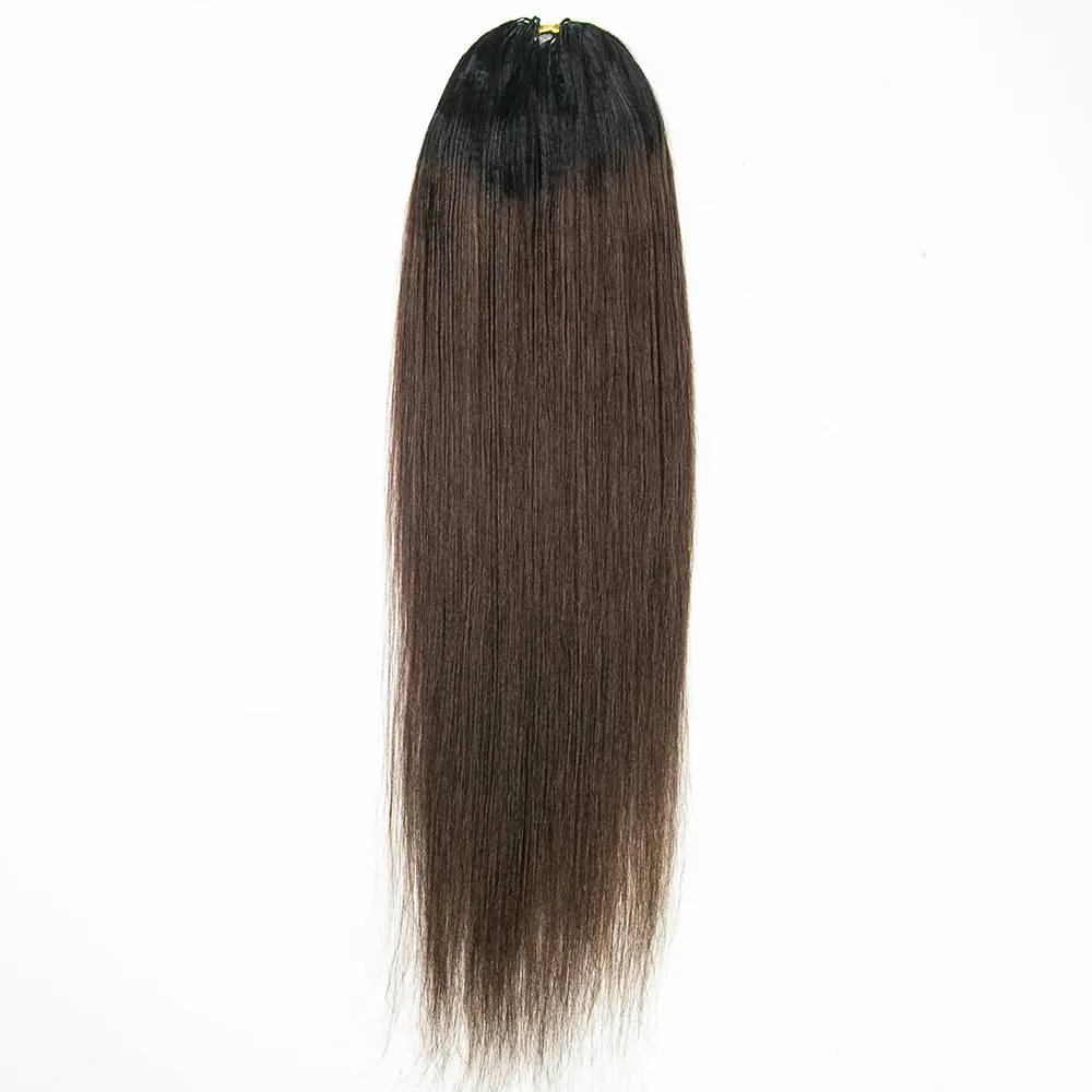 #T1B/4 Medium Brown Light Yaki Human Crochet Hair - Image 6