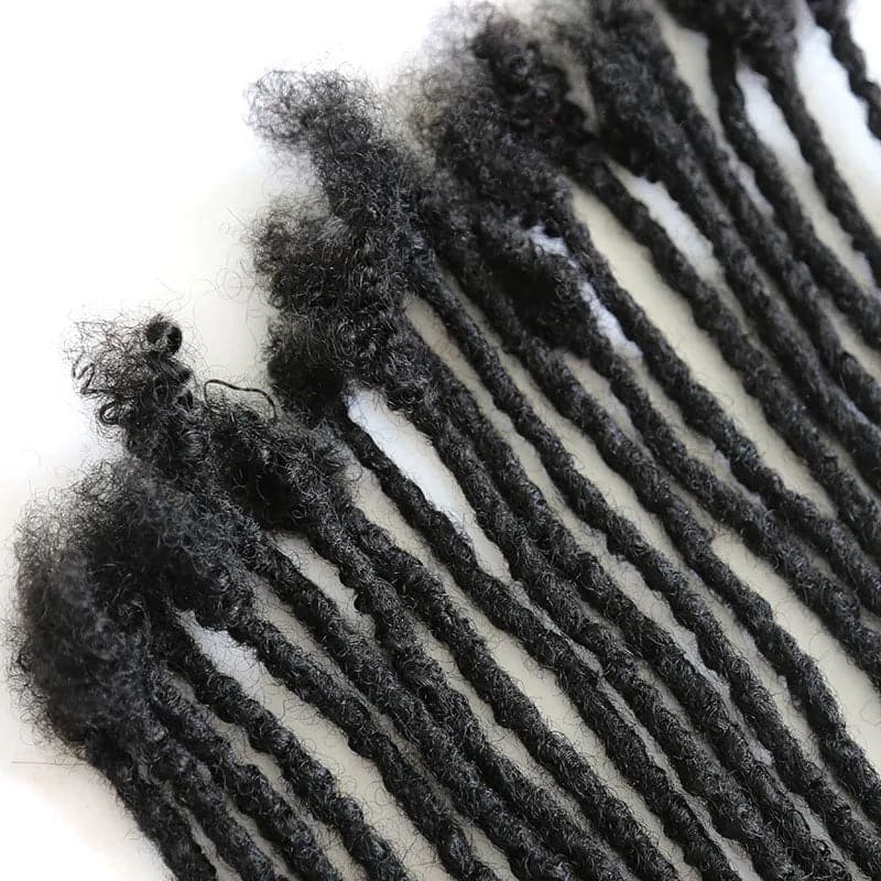 Textured Dreadlock Extensions Human Hair - Natural Black #1B - Image 4