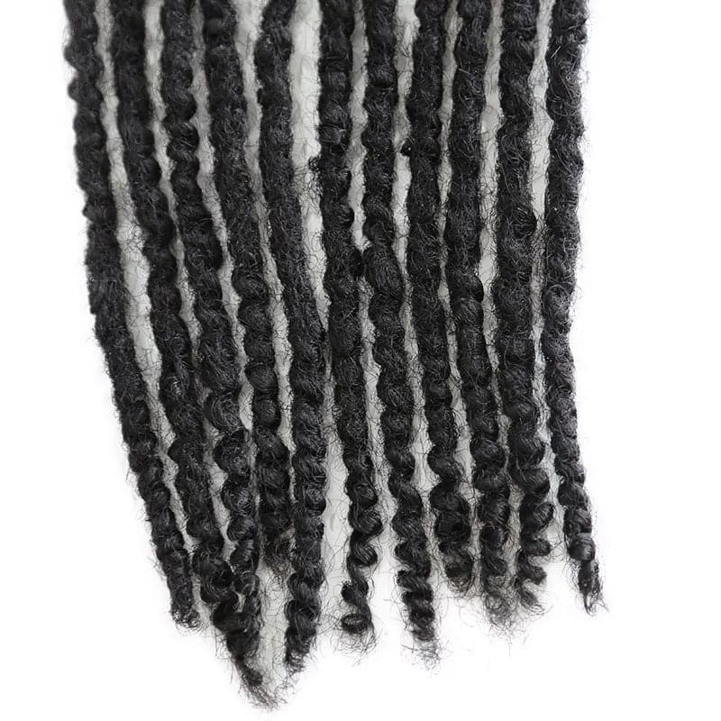 Textured Dreadlock Extensions Human Hair - Natural Black #1B - Image 5