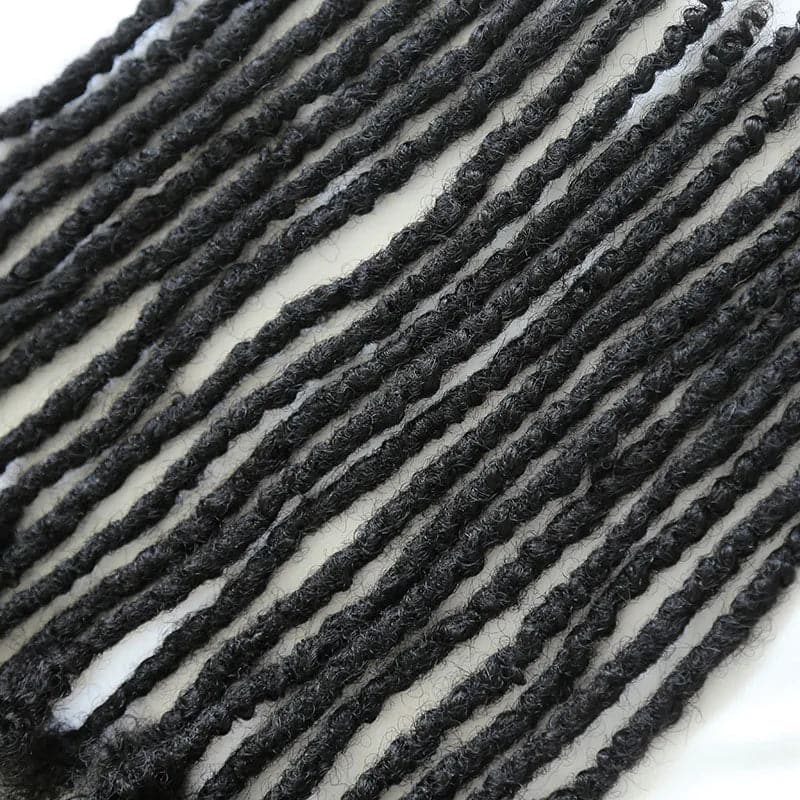 Textured Dreadlock Extensions Human Hair - Natural Black #1B - Image 6