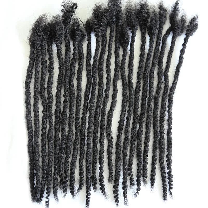 Textured Dreadlock Extensions Human Hair - Natural Black #1B - Image 7