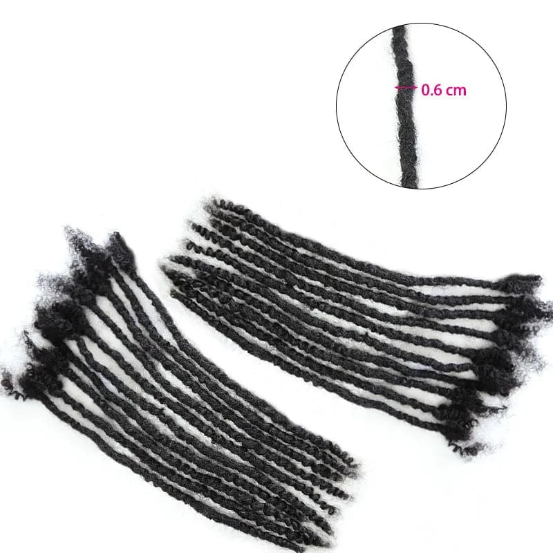 Textured Dreadlock Extensions Human Hair - Natural Black #1B - Image 9
