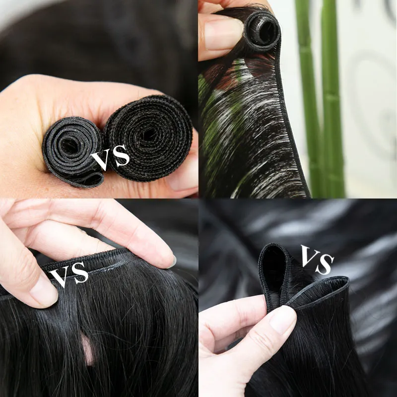 Ultra Thin Genius Weft Bundles Human Hair Extensions Body Wave - Image 7