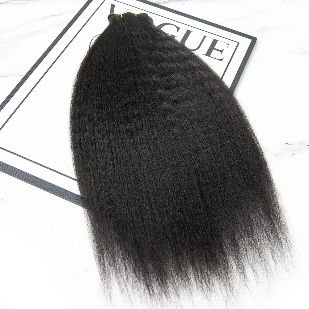 Ultra Thin Genius Weft Bundle Human Hair Extensions Kinky Straight - Image 2
