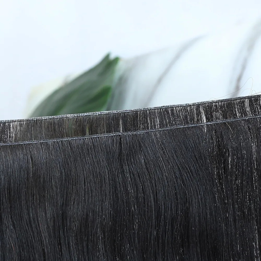 Ultra Thin Genius Weft Bundle Human Hair Extensions Light Yaki - Image 2