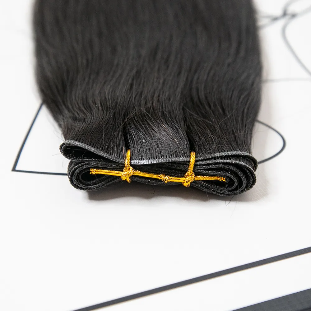 Ultra Thin Genius Weft Bundle Human Hair Extensions Light Yaki - Image 3