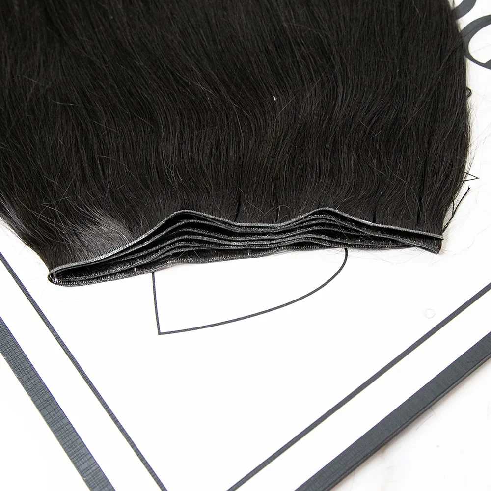 Ultra Thin Genius Weft Bundle Human Hair Extensions Light Yaki - Image 4