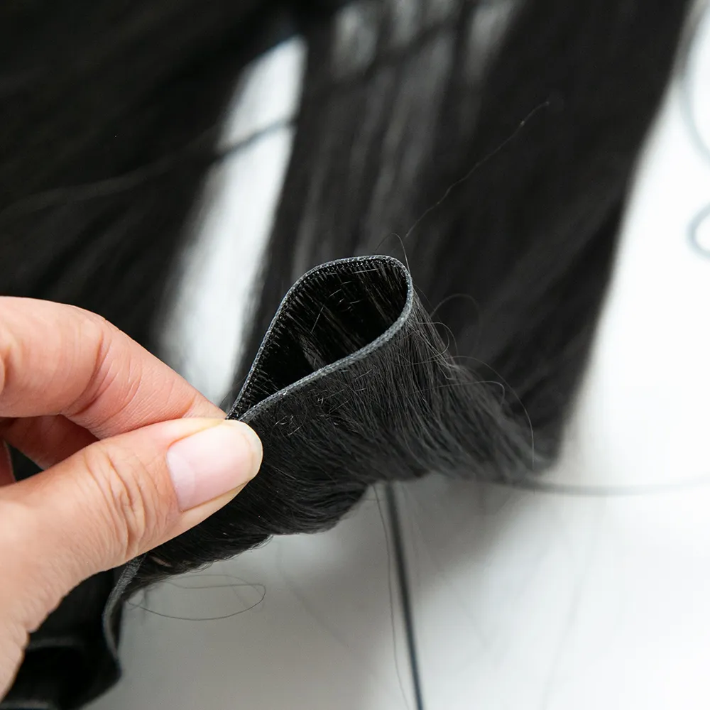 Ultra Thin Genius Weft Bundle Human Hair Extensions Light Yaki - Image 5
