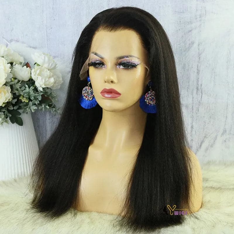 Undetectable Clear Lace Yaki Brazilian 13 x 6 Lace Front Wig LFC07 - Image 3