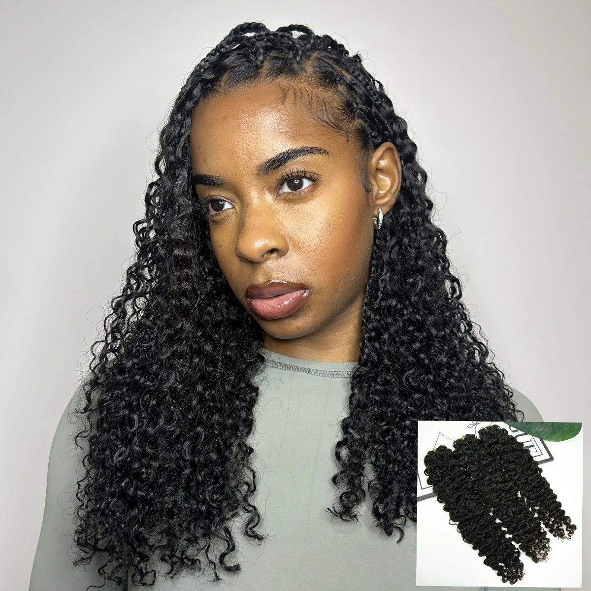 Water Deep Wave Feather Crochet Hair