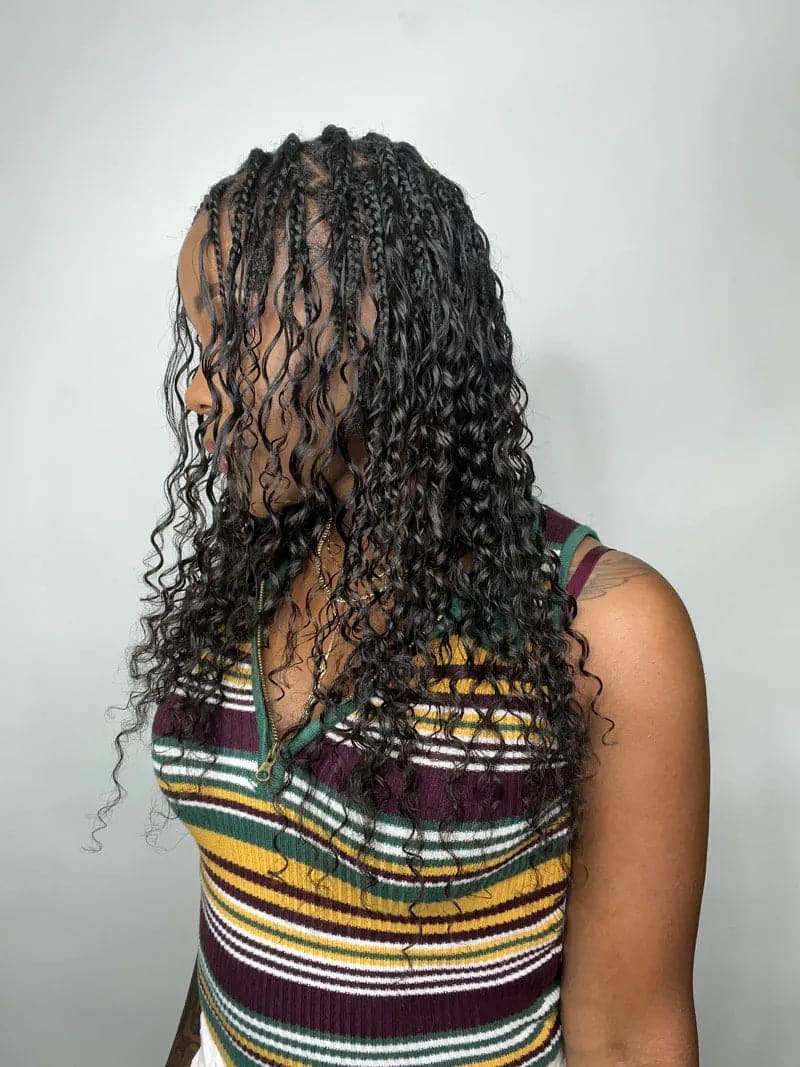 Water Wave Bulk Hair Extensions for Boho Knotless Braiding - Image 16