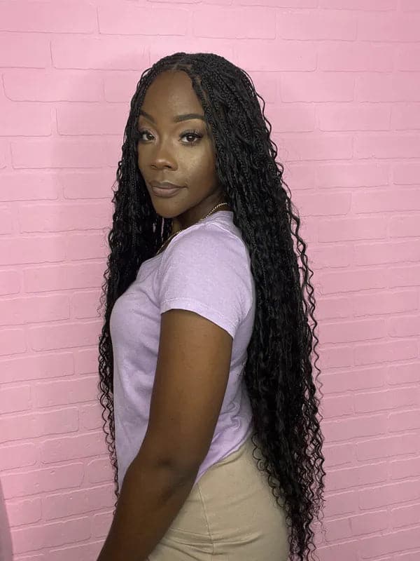 Water Wave Bulk Hair Extensions for Boho Knotless Braiding - Image 6