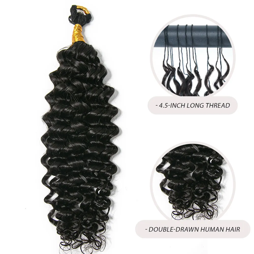 Water Wave Feather Crochet Boho Hair for Braiding (50 Strands) - Image 4