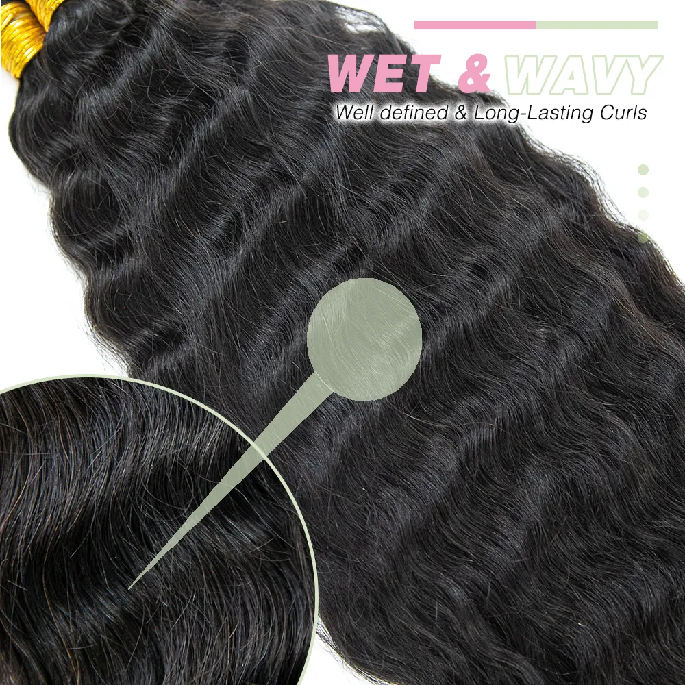Wet & Wavy Bulk Hair Extensions for Braiding - Image 4