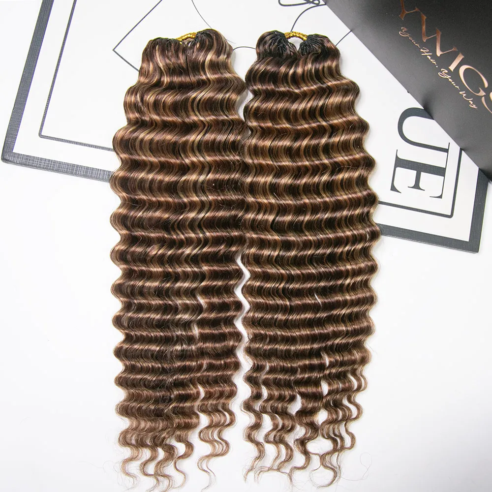 #4/27/30 Mix Color Blend Deep Wave Human Crochet Hair - Image 4