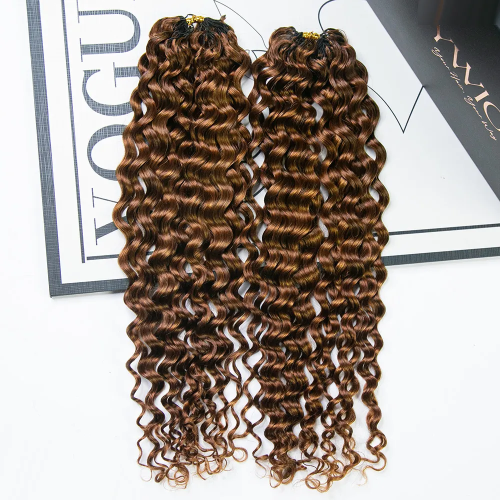#30 Light Brown Water Wave Human Crochet Hair - Image 2
