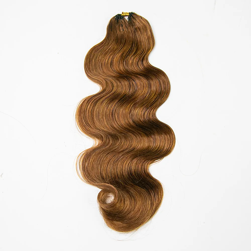 #30 Light Brown Body Wave Human Crochet Hair for Braiding - Image 4