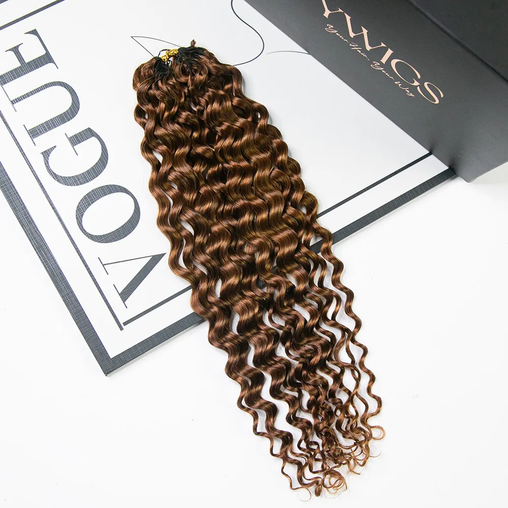 #30 Light Brown Water Wave Human Crochet Hair - Image 5