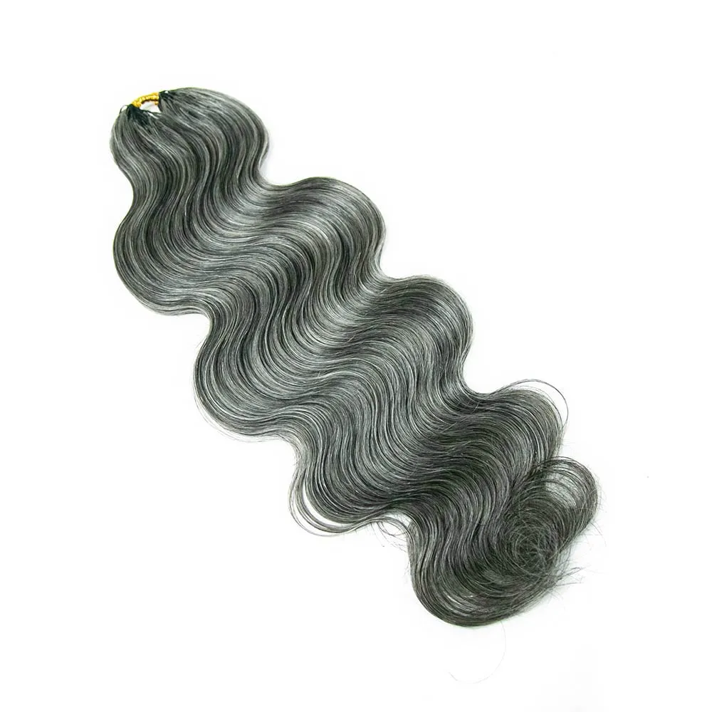 Salt & Pepper Body Wave Human Crochet Hair - Image 5
