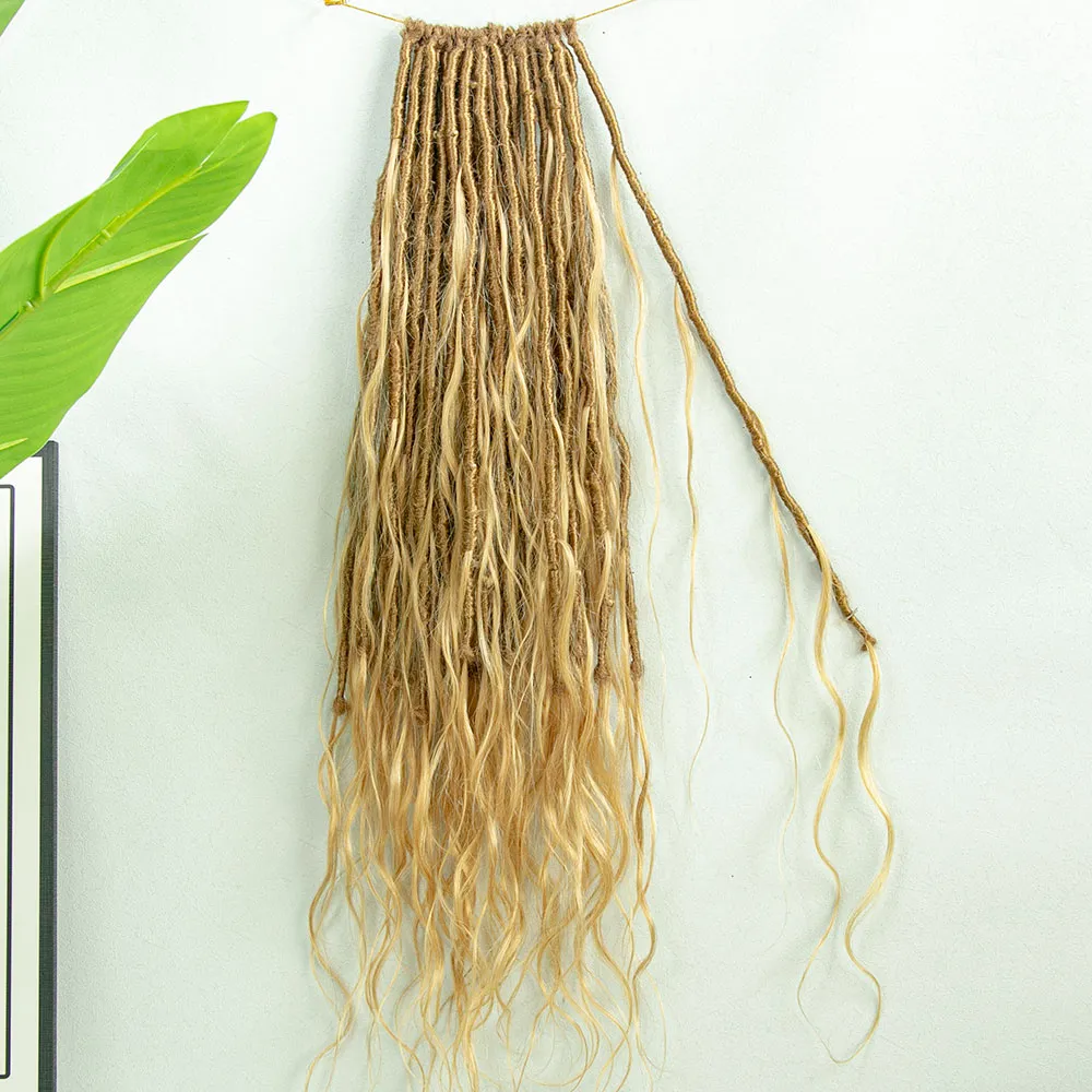 Wholesale - Crochet Boho Locs with Human Hair Curls (Price for 1 Pack of 24 locs) - Image 4