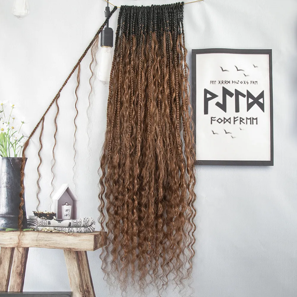 Wholesale - Crochet Box Braids with Human Hair Curls (Price for 1 Pack of 40 braids) - Image 6