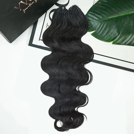 Wholesale - Natural Black Crochet Hair Extensions Human Hair (50 Strands Per Bundle) - Image 2