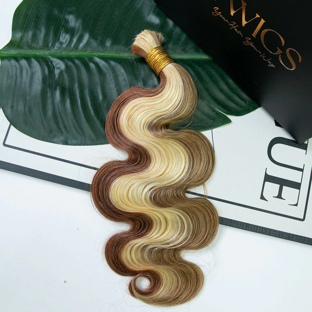 Double Drawn Burmese #27/#30/#613 Mix Color Blend Body Wave Human Hair Bulk - Image 3